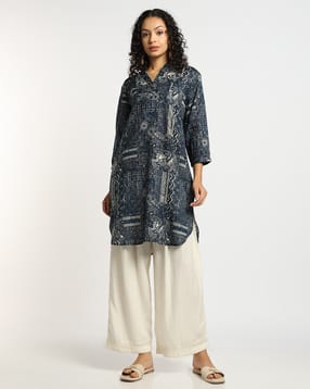 svrnaa by azorte Women Printed Straight Tunic-picture-22