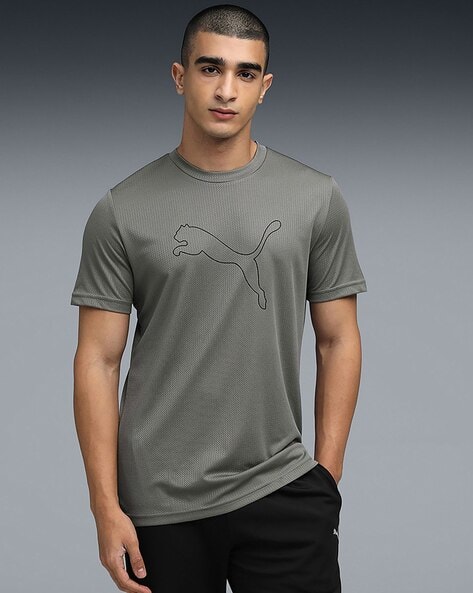 PUMA グレー Tシャツ 神村ロゴ入り Buy PUMA Train All Day Men's Breathabl Online | Ajio.com