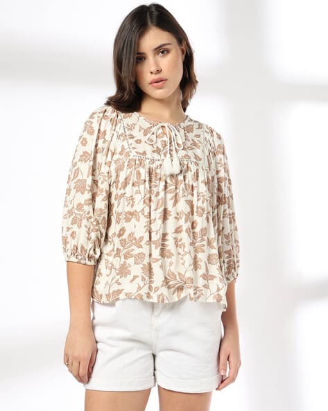DNMX Women Floral Print Relaxed Fit Top
