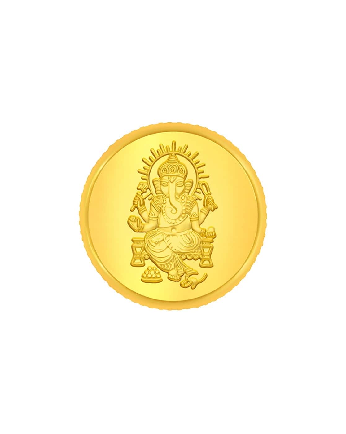 Bhima Jewels 1 Gm 24 Kt For Women (999, FreeSize) Yellow Gold Ganesha Coin For Women (Yellow Gold, FreeSize)
