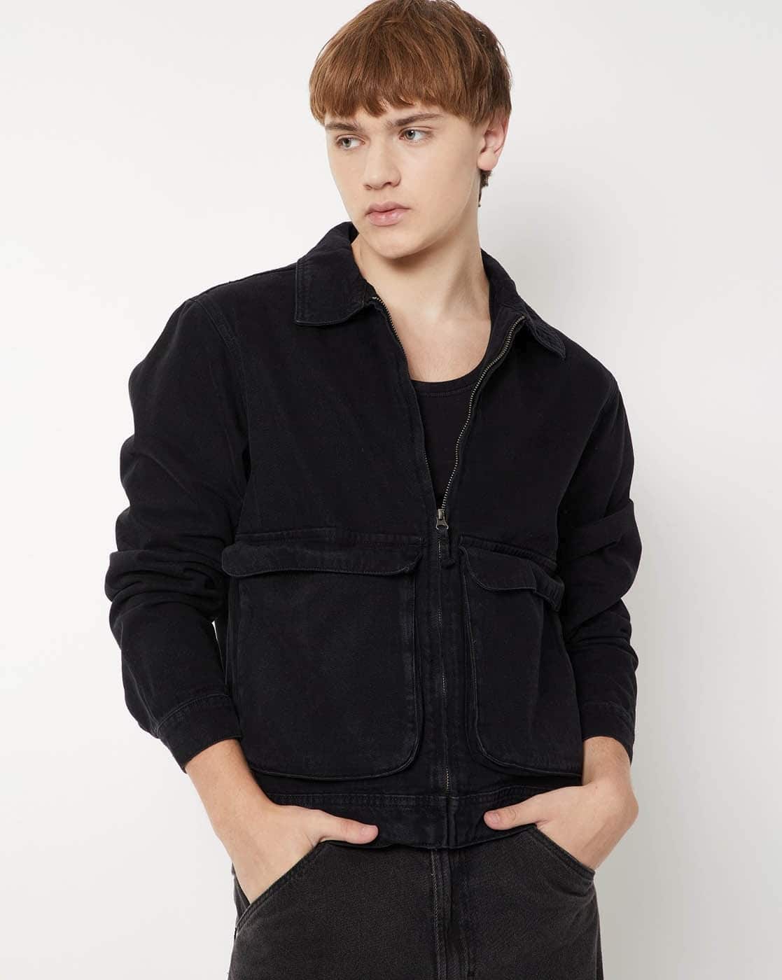 ジャケット・アウター nomassprod WAXED DENIM JACKET Buy MAX Men Washed Denim Jacket Online | Ajio.com