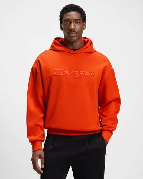 Buy BOSS Porsche X Boss Targa Logo Relaxed Fit Hoodie | Orange
