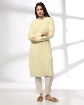 fusion Women Striped Straight Kurta-picture-42