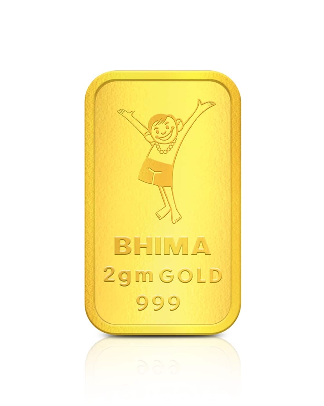 Bhima Jewels 2 Gm 24 Kt For Women (999, FreeSize) Gold Bar For Women (Gold, FreeSize)