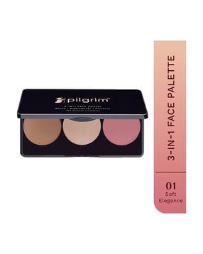 3-In-1 Face Palette Blush Highlighter And Contour - Soft Elegance-image-25