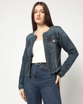 gap Washed Denim Jacket with Band Collar-picture-48