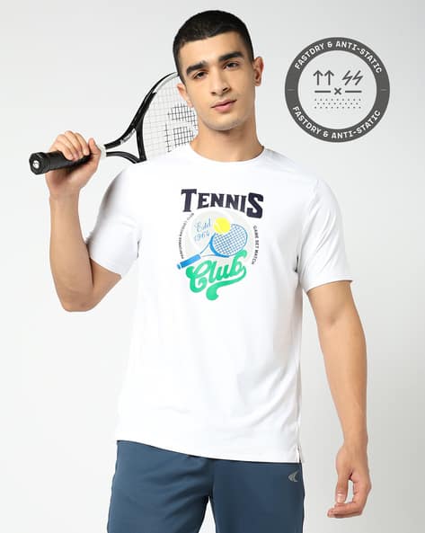 PERFORMAX Men Racquet Sport Graphic Print Regular Fit Crew-Neck T-Shirt