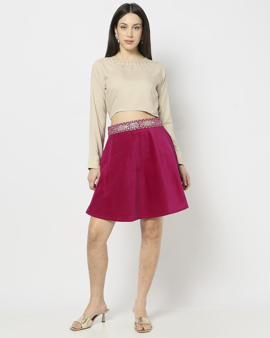 Buy Maroon Skirts & Ghagras for Women by YOUSTA Online | Ajio.com