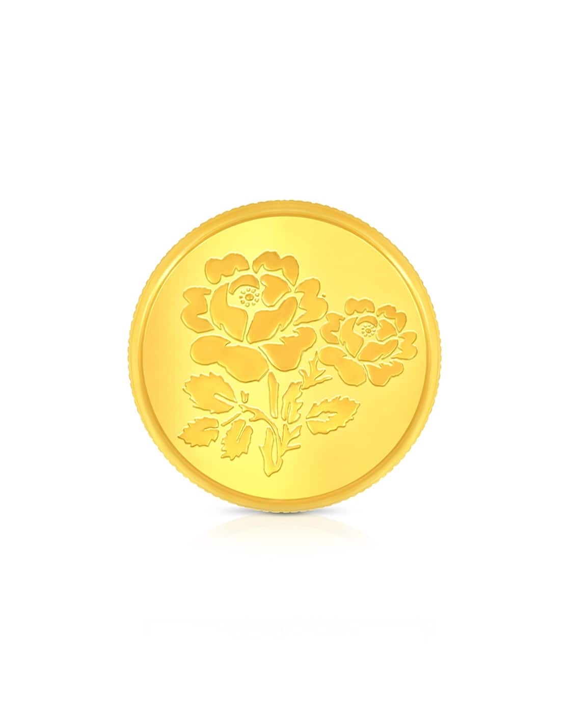 Bhima Jewels 2 Gm 24 Kt For Women (999, FreeSize) Plain Flower Coin For Women (Yellow Gold, FreeSize)