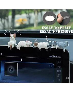 Pack of 4 Car Decoration Sleeping Mini Cat