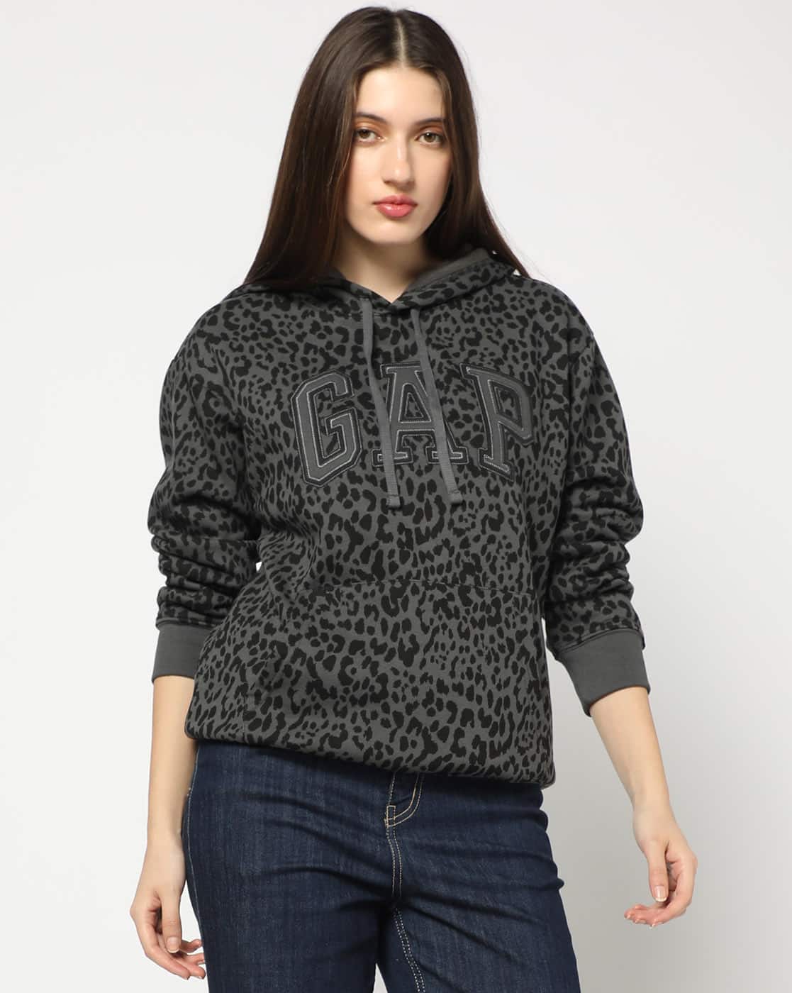 Women Logo Print Relaxed Fit Hoodie