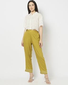 yousta Women Gota Patti Embroidered Regular Fit Pants-picture-43