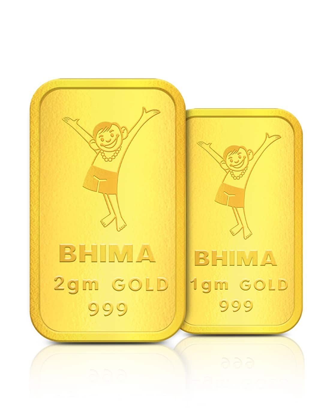Bhima Jewels 2 Gm + 1 Gm 24 Kt For Women (999, FreeSize) Set of 2 Gold Bar For Women (Yellow Gold, FreeSize)