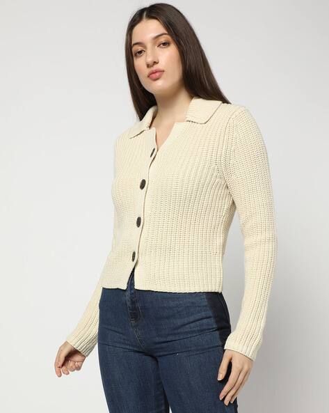 Buy GAP Women Relaxed Fit Collared Cardigan Online | Ajio.com
