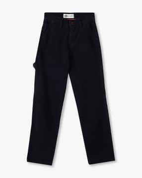 Boys Striped Regular Fit Carpenter Trousers-image-4