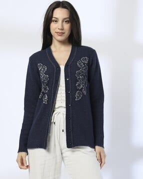 avaasa mix n' match Women Floral Knit Cardigan-picture-39