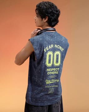 veirdo Men Typographic Print Sleeveless Vest-picture-44