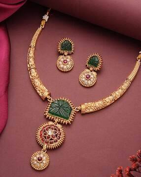 saraf rs jewellery Women Necklace & Earrings Set-picture-50