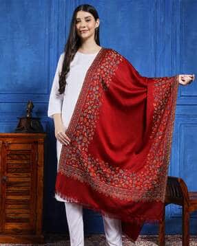 handicraft-palace Women Woven Stole with Frindged Hems-picture-53