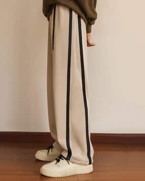 jump cuts Men Striped Mid-Rise Track Pants-picture-34