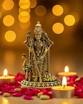 Pure Brass Shaktidhara Kartik Idol 