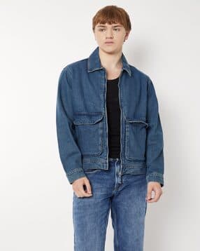 Men Washed Denim Jacket