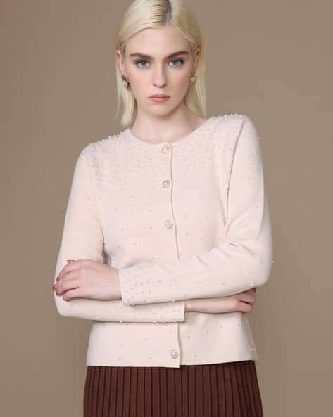 Kazo Women Embellished Cardigan with Full Sleeves