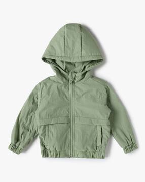 Boys Regular Fit Zip-Front Hooded Jacket-image-45