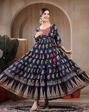 gulmohar jaipur Floral Printed Anarkali Kurta-picture-41
