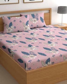 cg homes 180 TC Floral Print Double Bedsheet with Pillow Covers-picture-47