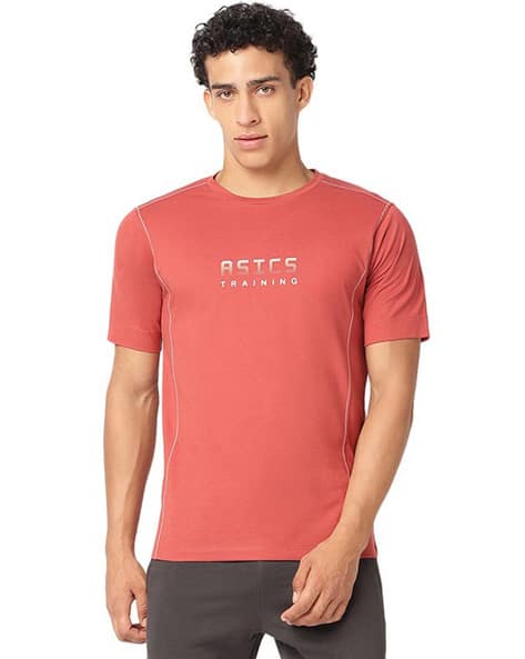 ASICS Men Contrast Stitch Graphic Ss Top