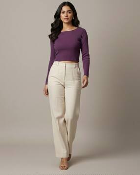 nyrika Women Slim Fit Boat Neck Blouse Top-picture-44