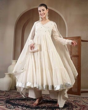 gulmohar jaipur Embellished Anarkali Kurta Set-picture-24