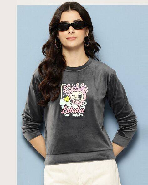 LEIA Women Regular Fit Printed Sweatshirt
