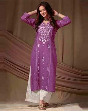 anushansa Women Embroidered Straight Kurta -picture-52