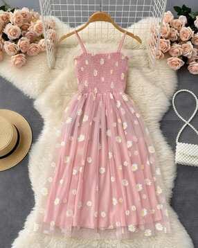 ptvize Girls Floral Pattern Fit and Flare Dress-picture-44