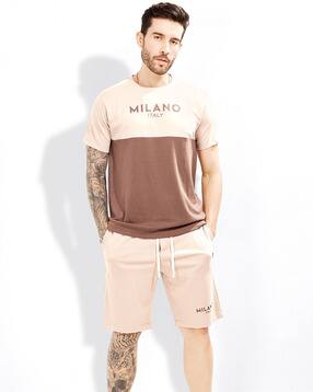 weet Men Colourblock Lounge T-Shirt & Shorts Set-picture-23