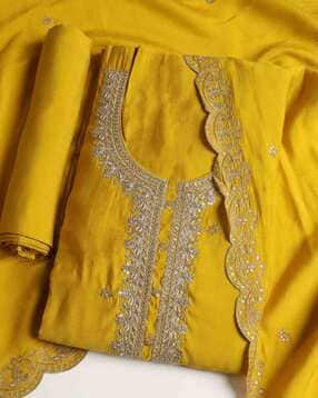 Women Embellished 3-Piece Unstitched Dress Material