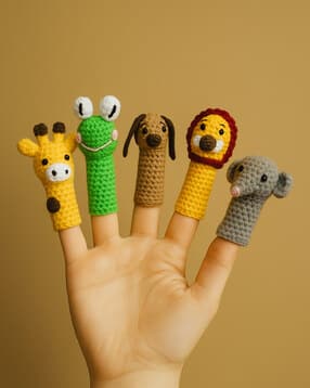 funkrafts Set of 5 Crochet Finger Puppets -picture-44