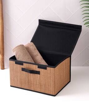 home centre Bamboo Foldable Storage Basket with Lid-picture-48