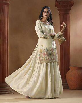 madhuram textiles Women Embellished Skirt-Suit Set-picture-11