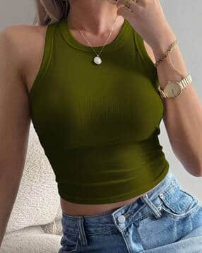 buda jeans co Women Ribbed Round-Neck Fitted Tank Top-picture-14