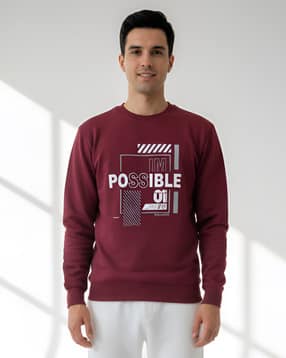 dollar Men Typographic Print Crew-Neck Sweatshirt-picture-11