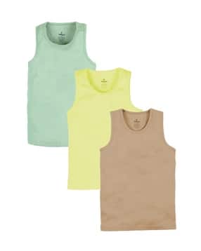 kiddopanti Boys Pack of 3 Cotton Sleeveless Vest-picture-12