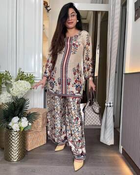 Women Floral Straight Kurta Set-image-6
