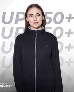 blue tyga Women Zip-Front Jacket with Insert Pockets-picture-43