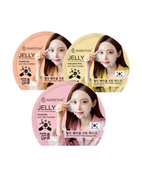 women jelly facial sheet mask pack of 3