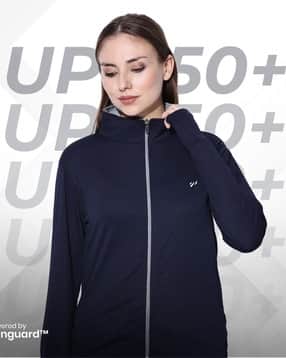 blue tyga Women Zip-Front Jacket with Insert Pockets-picture-17