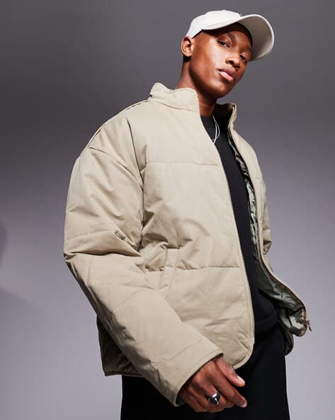 ASOS DESIGN Oversized Zip-Front Puffer Jacket