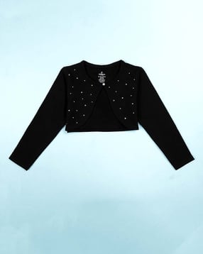 kiddopanti Girls Embellished Front-Open Shrug-picture-13